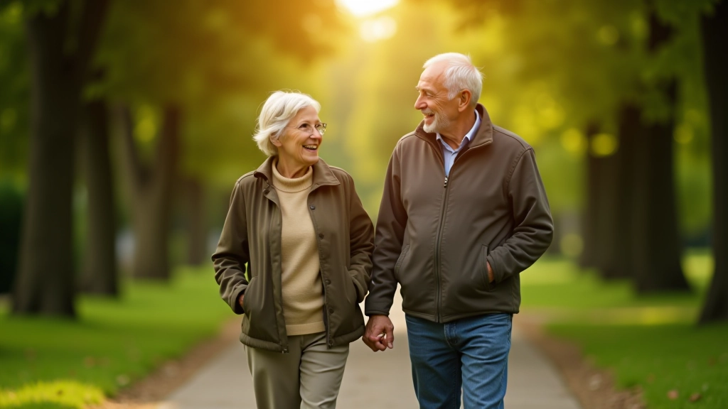 Seniori pastaigājas pa senās muižas koka aleju ar ēnainiem kokiem un saules staram